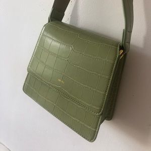 JW PEI green croc shoulder bag / purse